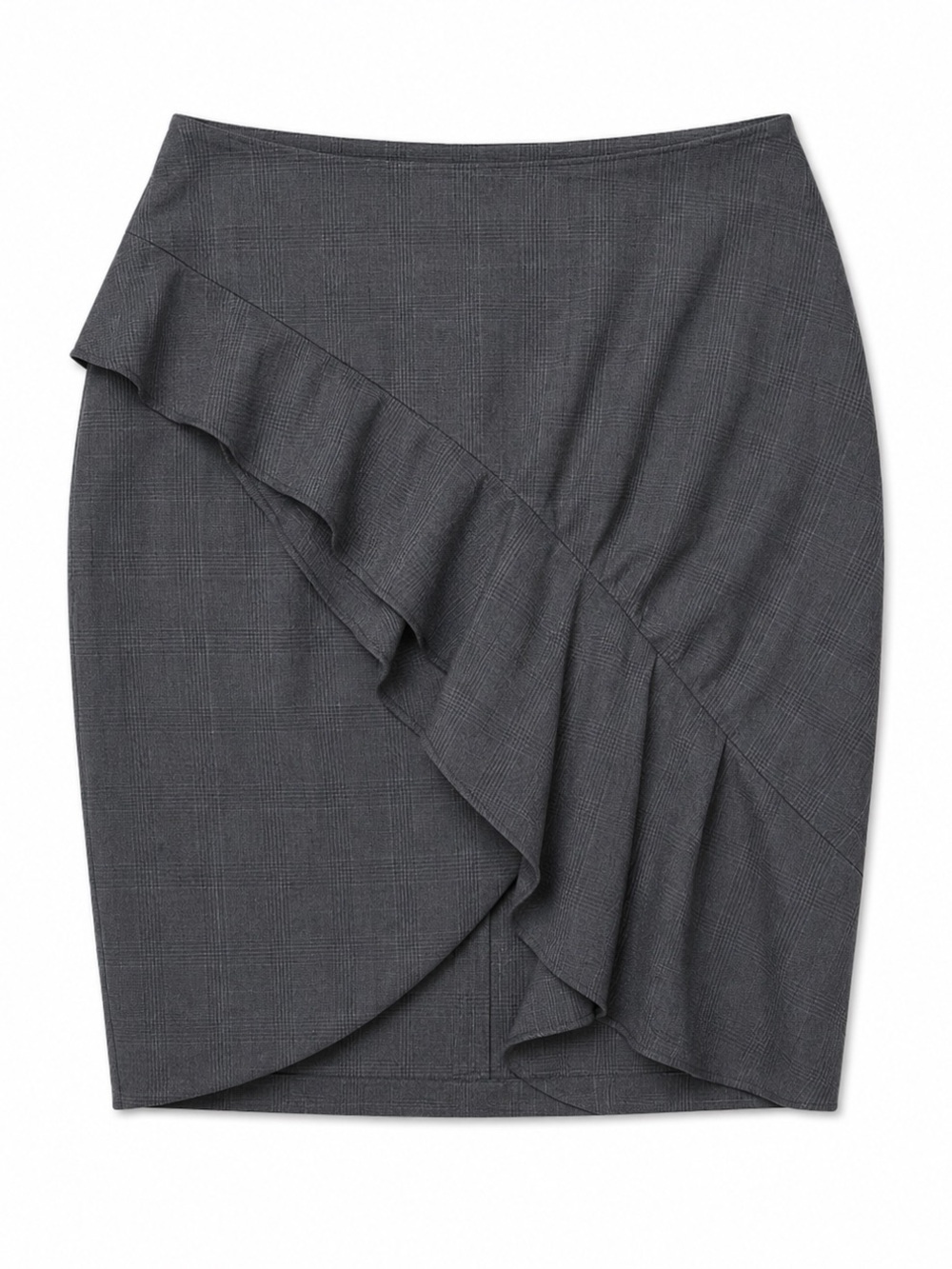 NWT Isabel MARANT Ruffled Wrap-Front Pencil Skirt Charcoal Gray